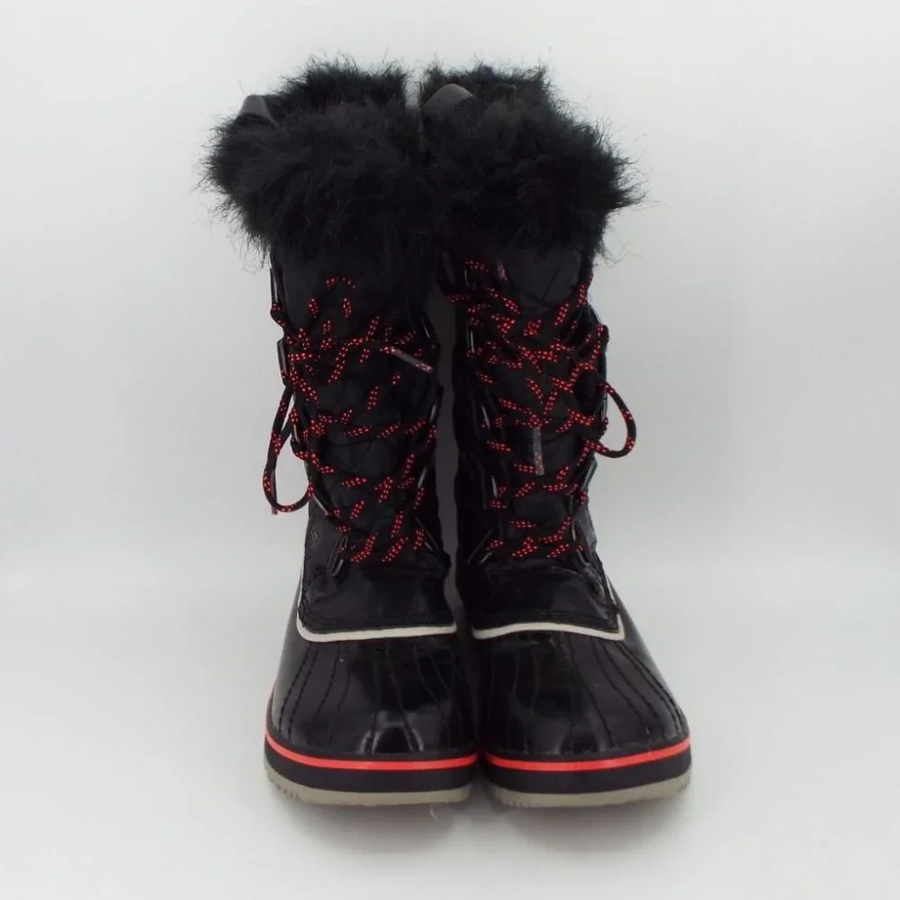 Sorel Tofino Cate NL2191-010 Black Quilted Waterproof Faux Fur Boots Size 8